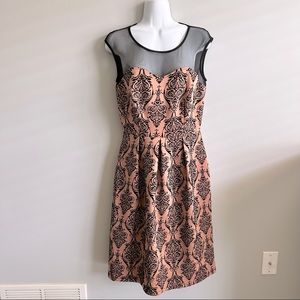 EnFocus Studio 8 A-Line Pleated Sheath Dress Black and Rose Gold